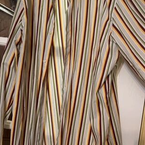 Stripped button shirt.